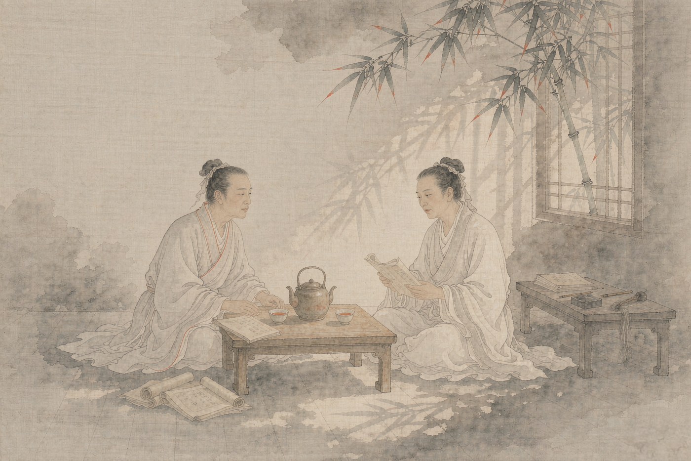 同道对坐,把彼此见过的,替对方记下